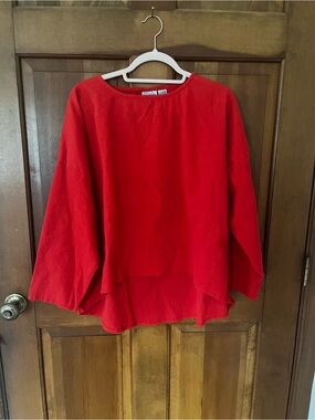 Chico’s Red Lightweight Long Sleeve Cotton Top